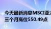 今天最新消息MSCI亚太地区除日本股指触及三个月高位550.49点